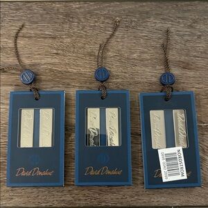NWT David Donahue metal Dress Shirt Collar Stays - 3 sets for 6 total